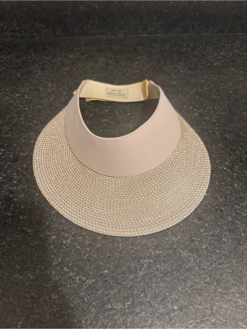 Eric Javits Neutral Beige Adjustable Packable Visor Hat